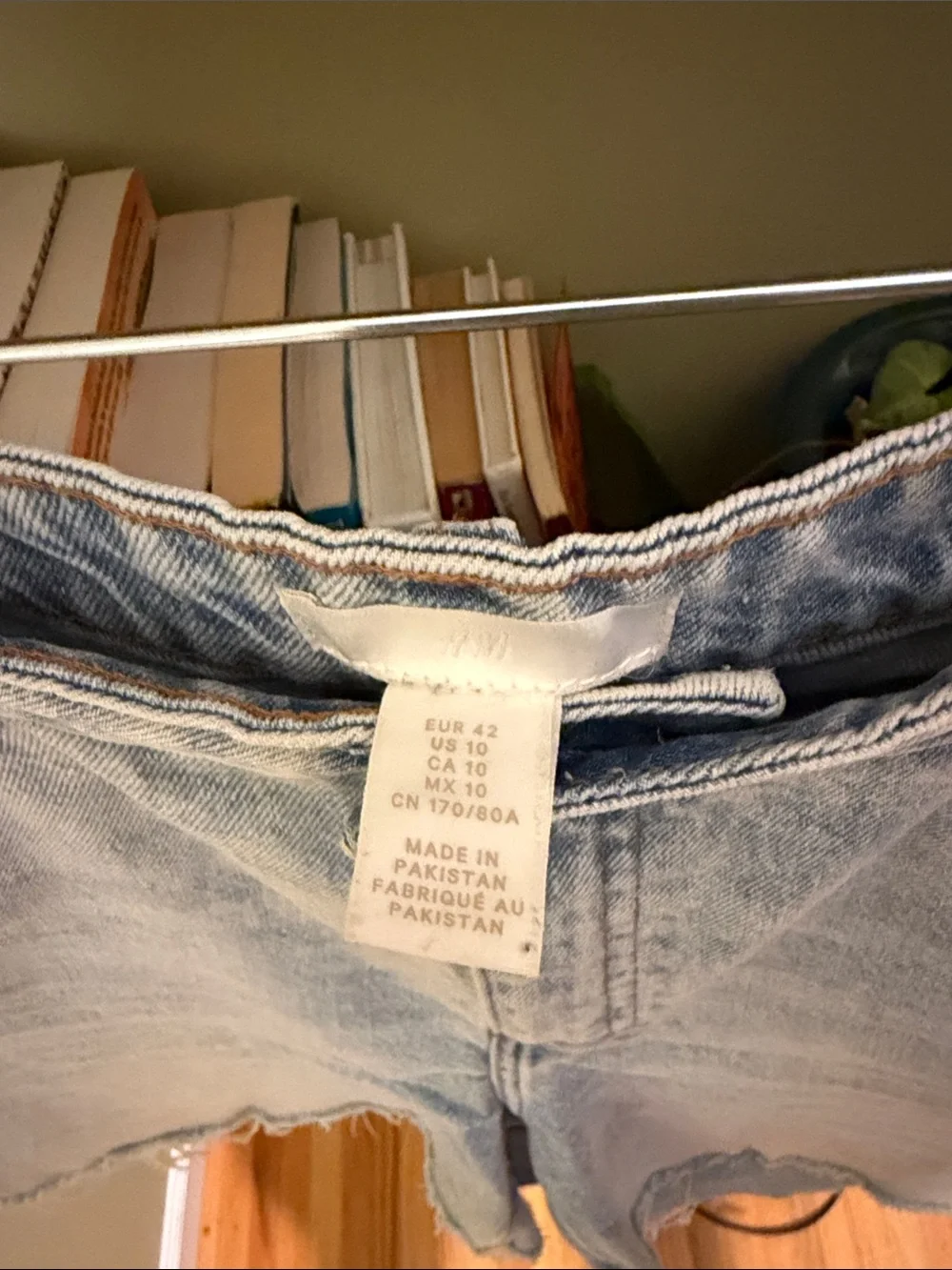 H&M Light Wash Distressed Denim Shorts